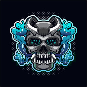 Skull evil head mascot logo vector