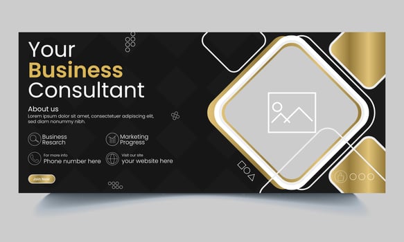 Social media cover design template, Facebook cover template, digital marketing cover design vector
