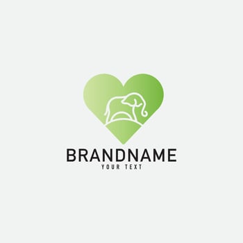 Animals Elephant, deer, cloud, and love logo. Minimalist Vector Logo Design Template Element