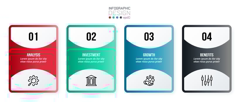 Infographic template business concept with step. vector