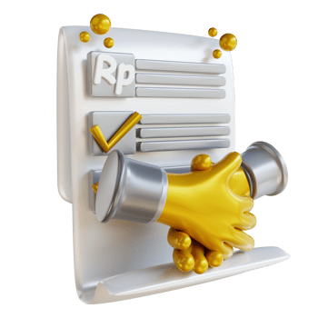 3D illustration approval document png