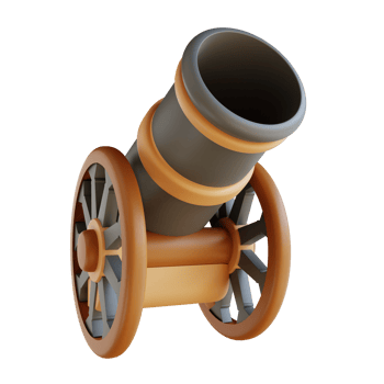 3D illustration cannon suitable for Ramadan png