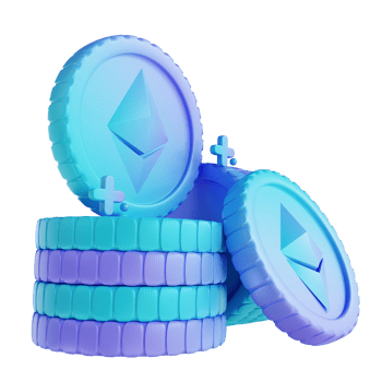 3D illustration coin Ethereum png