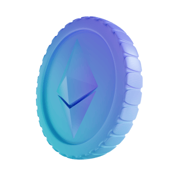 3D illustration Ethereum coin png