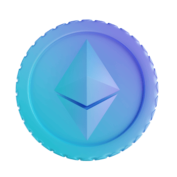 3D illustration Ethereum coin png