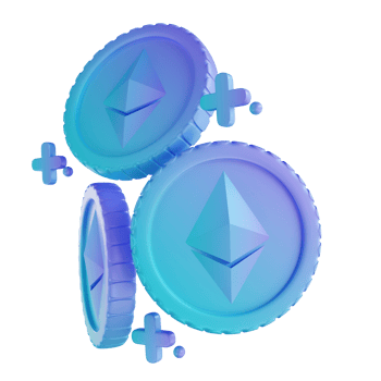 3D illustration Ethereum coin png