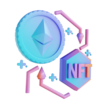3D illustration Ethereum exchange NFT png