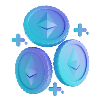 3D illustration Ethereum coin png