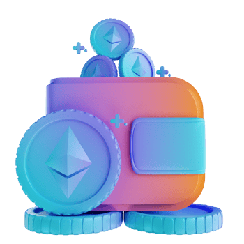 3D illustration Ethereum wallet png