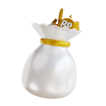 3D illustration Indonesian money bag png