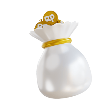 3D illustration Indonesian money bag png