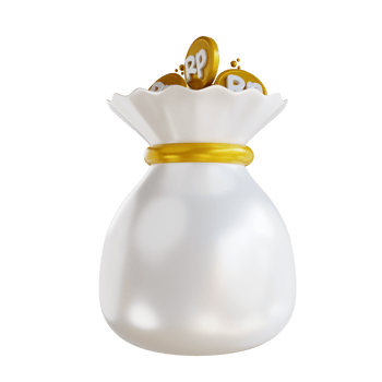 3D illustration Indonesian money bag png