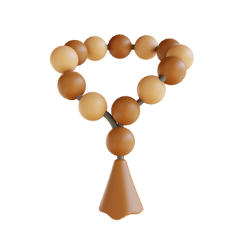 3D illustration prayer beads tasbih suitable for Ramadan png