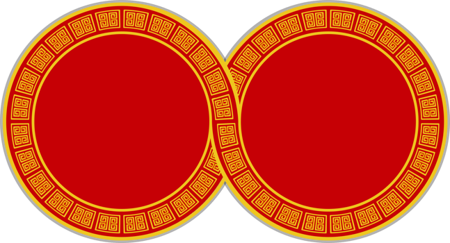 twin of group of gold pattern oriental asia element circle style png