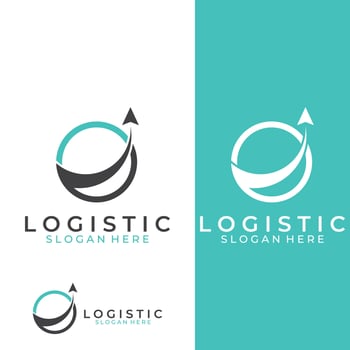 Logistics company vector logo, arrow icon logo, fast digital delivery logo. Using simple and easy logo vector editing.