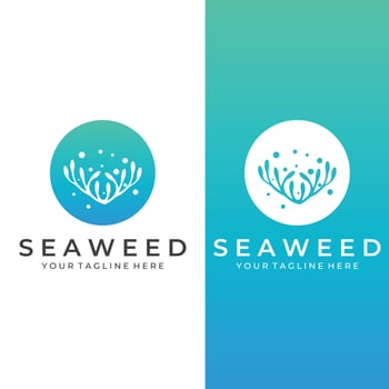 Seaweed logo with template illustration vector design.
