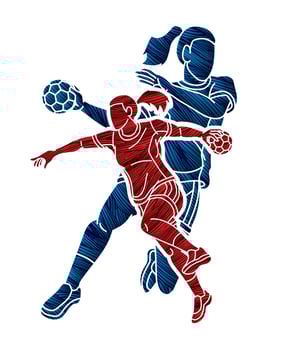 Handball Sport Players Female Team vector