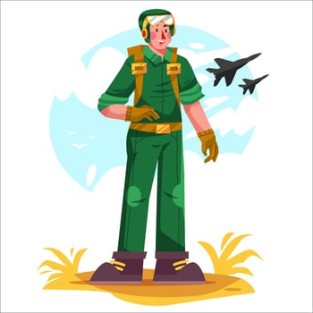 Fighter Jet Pilot Character vector