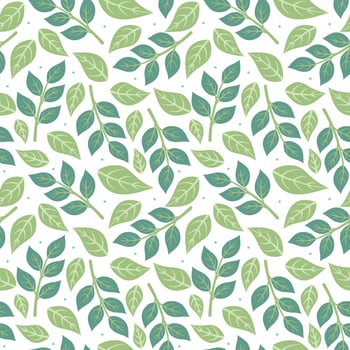Green Leaves Seamless Pattern vector