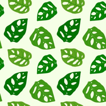 Monstera Leaves Seamless Pattern vector