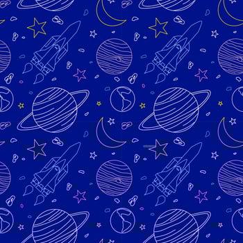 Astronomy Seamless Background vector