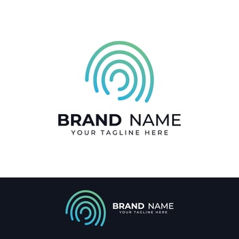 Fingerprint logo,fingerprint scan logo for business card identity.Logo design vector illustration templates and icons.