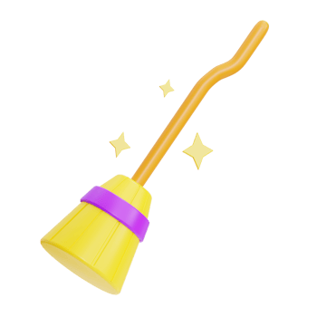 Broom Halloween illustration 3d png