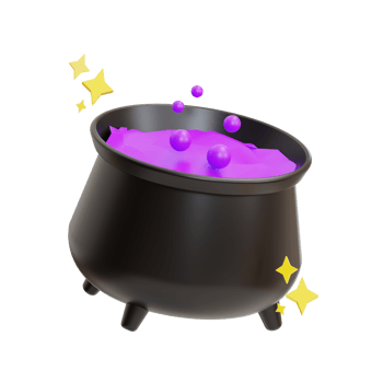Cauldron Halloween illustration 3d png