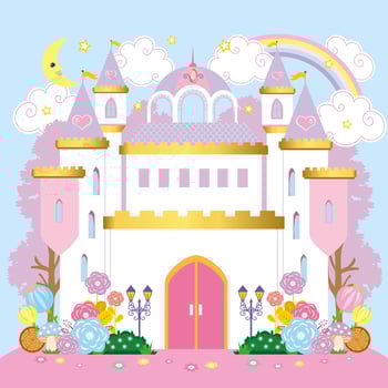 white fairytale castle illustration vector