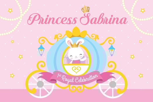 Royal Party banner with cute princess bunny vector
