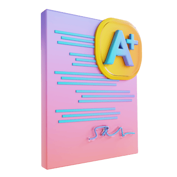 3D illustration colorful assignment report card png