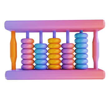 3D illustration colorful abacus png