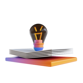 3D illustration colorful book and lamp png