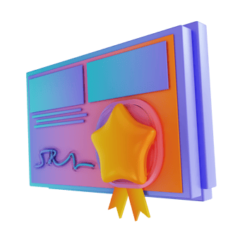 3D illustration colorful certificate png