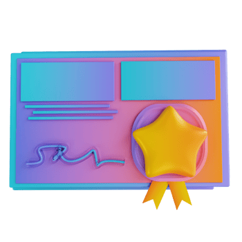 3D illustration colorful certificate png