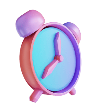 3D illustration colorful clock png