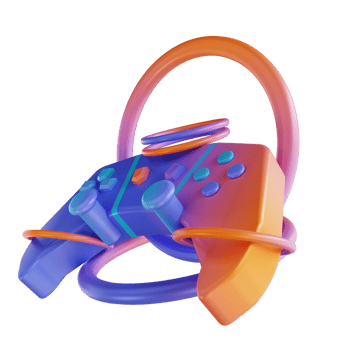 3D illustration colorful gaming controller png