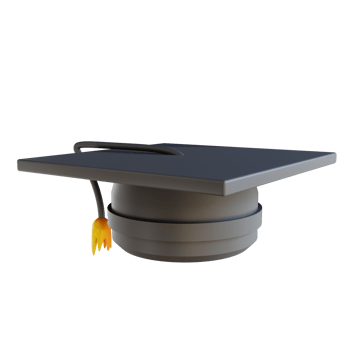 3D illustration colorful graduation hat png
