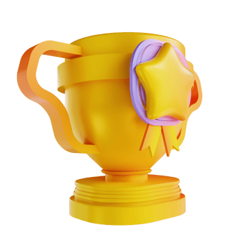 3D illustration colorful trophies png