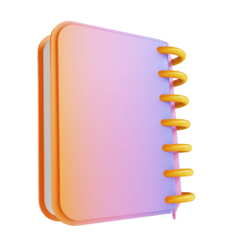 3D illustration colorful notebook and pencil png