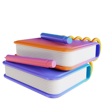 3D illustration notebook and pencil png