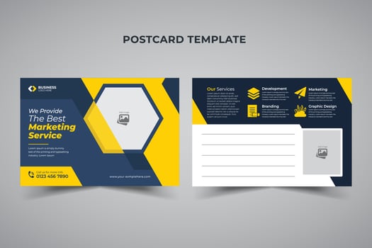 Creative vector illustration of postcard isolated on transparent background. Postal travel card art design. Abstract concept graphic element Corporate business or marketing agency postcard template