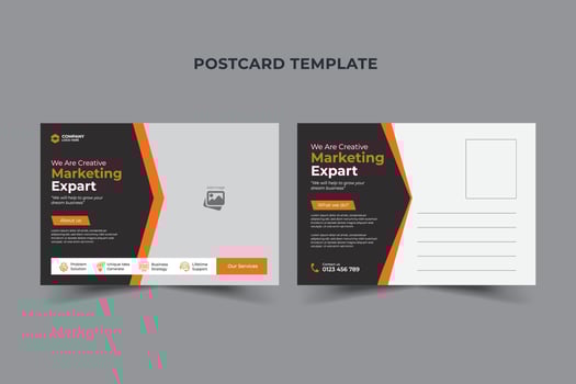 Creative vector illustration of postcard isolated on transparent background. Postal travel card art design. Abstract concept graphic element Corporate business or marketing agency postcard template
