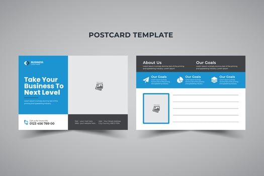Creative vector illustration of postcard isolated on transparent background. Postal travel card art design. Abstract concept graphic element Corporate business or marketing agency postcard template