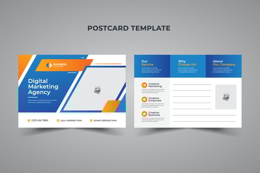 Creative vector illustration of postcard isolated on transparent background. Postal travel card art design. Abstract concept graphic element Corporate business or marketing agency postcard template