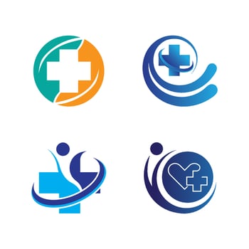 Health medical logo template vector