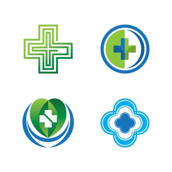 Health medical logo template vector