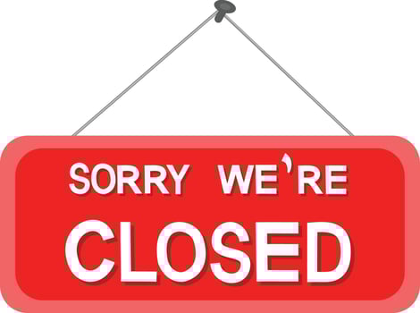 Closed sign icon on white background. vector