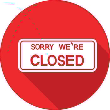 Closed sign circle icon on white background. vector