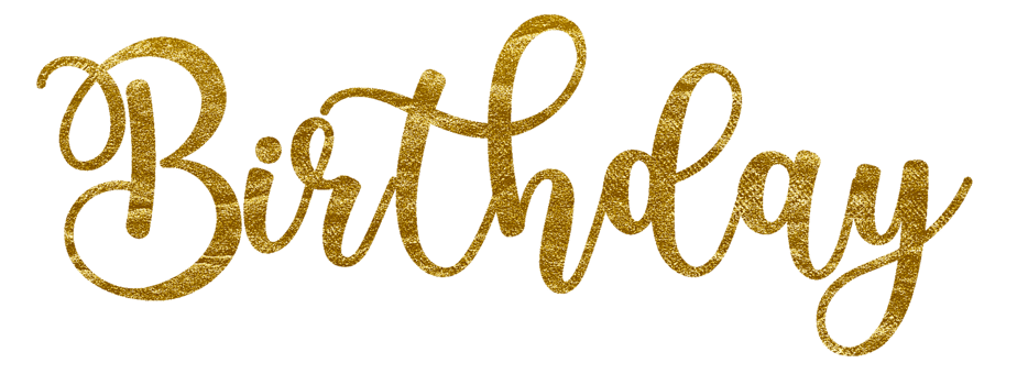 Golden Text Lettering Birthday cut out png